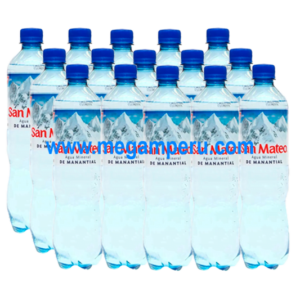 Agua San Mateo con gas 600 ml  x 15 botella