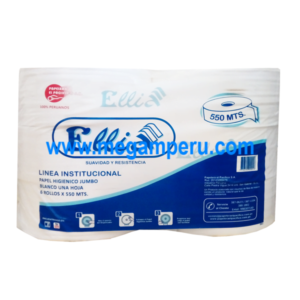 Papel Higiénico Ellia 550 mts Paquete 6 Rollos