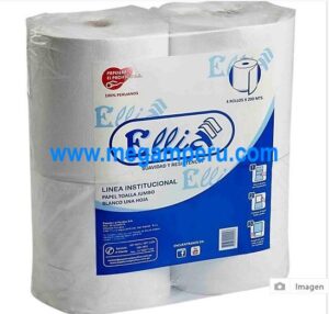 Papel Toalla Ellia Blanco Gofrado 200 mts 4 Rollos