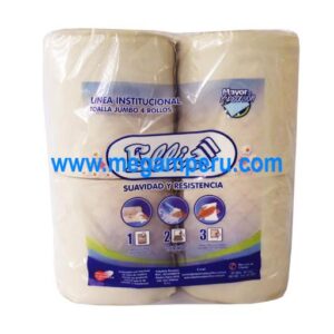 Papel Toalla Ellia Jumbo Natural 200 mt 4 Rollos