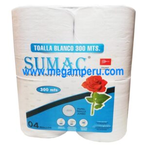 Papel Toalla Sumac Jumbo 300 mts x 4 rollos