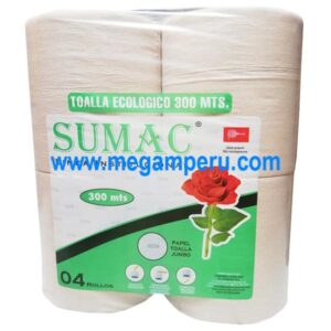 Papel Toalla Sumac Jumbo 300 mts x 4 rollos (copia)