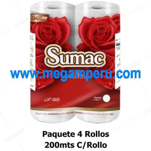 Papel Toalla Sumac Interfoliado Blanco 200 Hojas cj x 20 Pqt