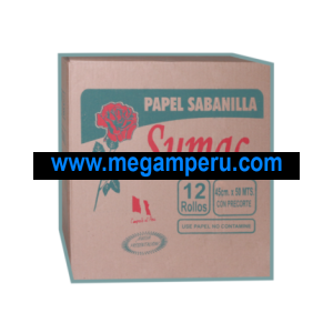 Papel sabanilla Sumac Blanco Precortado 45 X 50 mts 12 Rollos