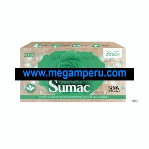 Papel Toalla Sumac Interfoliado Ecologico 200 Hojas Caja 20 Pqts