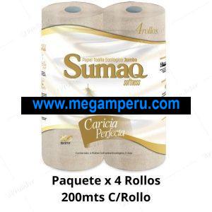 Papel Toalla Sumac Jumbo Ecologico 200 mts x 4 Rollos