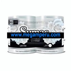 Papel Higiénico Sumac Paramonga 500 mts pqt x 6 Rollos